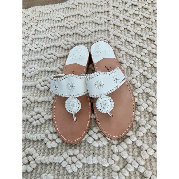 Jack Rogers Shoes - Jack Rogers White Leather Sandals size 10